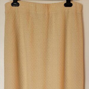 St. John Collection Long Boucle Knit Skirt Size 8 Light Yellow-Cream Color